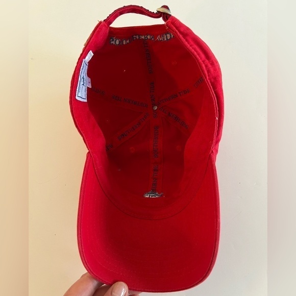 Southern Tide red embroidered fish Skipjack baseball cap sz L adjustable - Picture 8 of 10